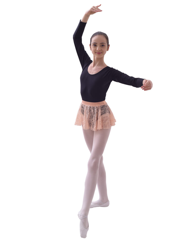 KAILA 3/4-Ärmeliges Ballett-/Tanztrikot mit rundem Vorderausschnitt